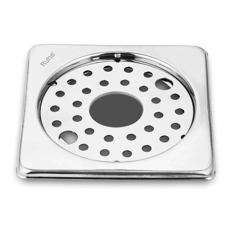 Plain Neon with Collar Square Floor Drain (5 x 5 inches) with Lock and Hole - by Ruhe