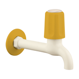 Gold Round PTMT Bib Cock Long Body Faucet