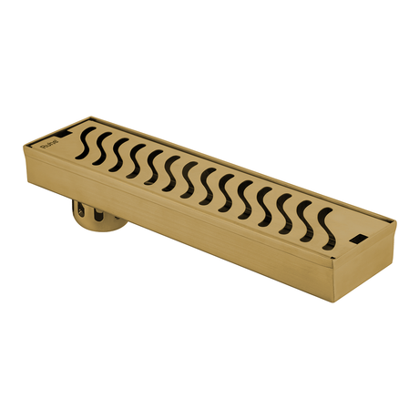 Wave Shower Drain Channel (18 x 3 Inches) YELLOW GOLD