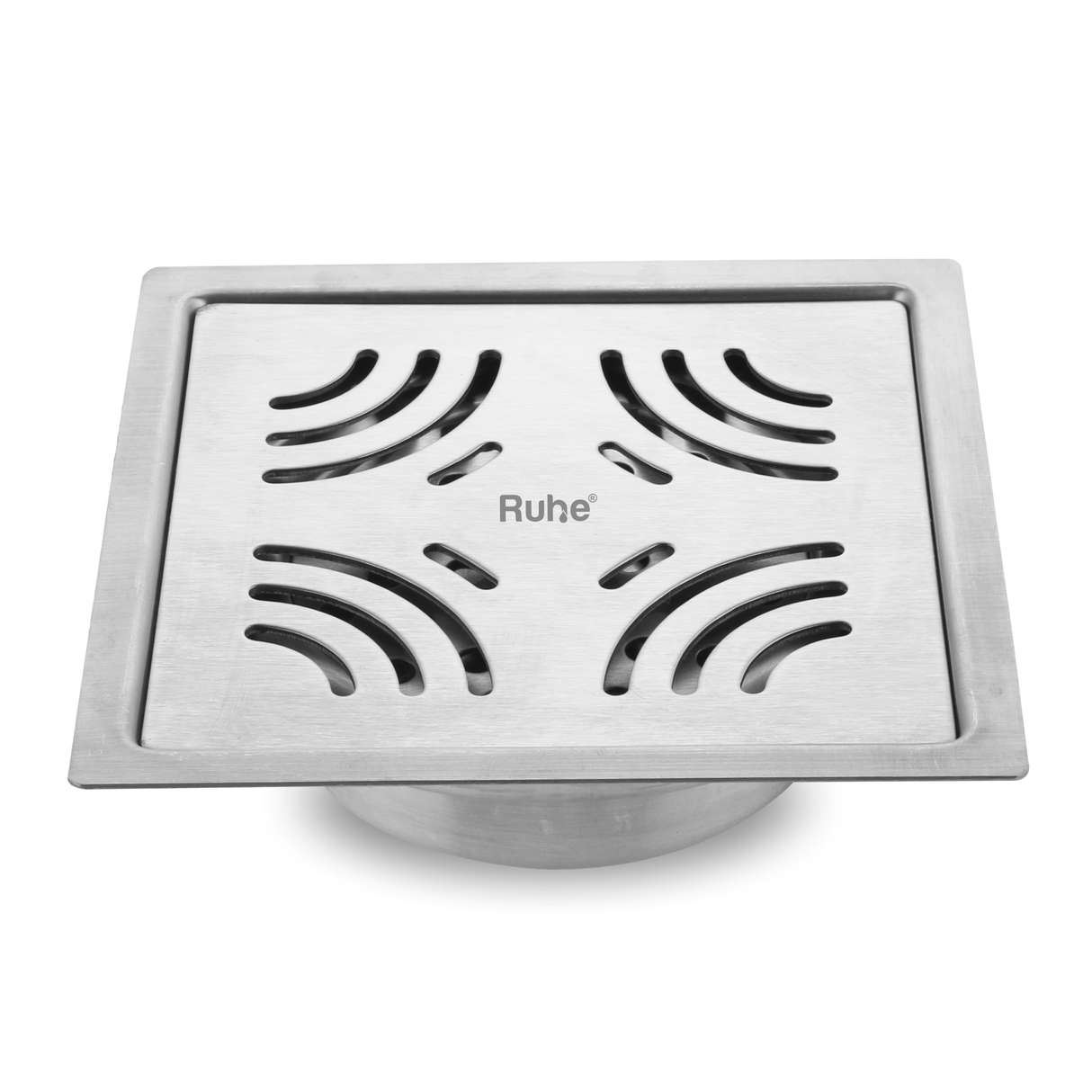 Emerald Square Flat Cut 304-Grade Floor Drain with Cockroach Trap (6 x 6 Inches) - by Ruhe