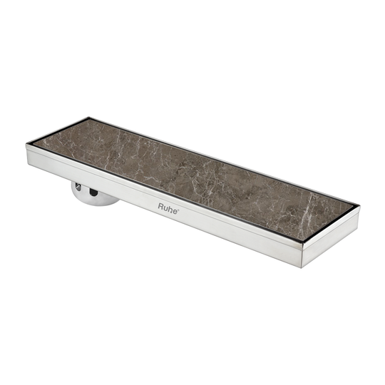 Marble Insert Shower Drain Channel (24 x 5 Inches) with Cockroach Trap (304 Grade)