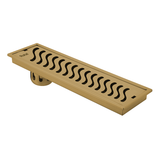 Wave Shower Drain Channel (40 x 5 Inches) YELLOW GOLD