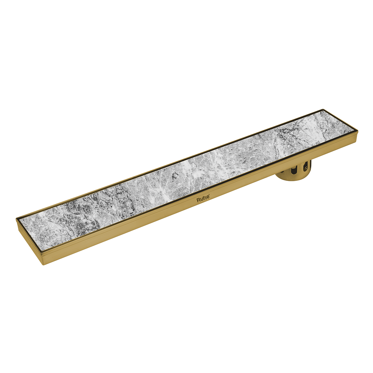 Tile Insert Shower Drain Channel (36 x 5 Inches) YELLOW GOLD PVD Coated - by Ruhe®