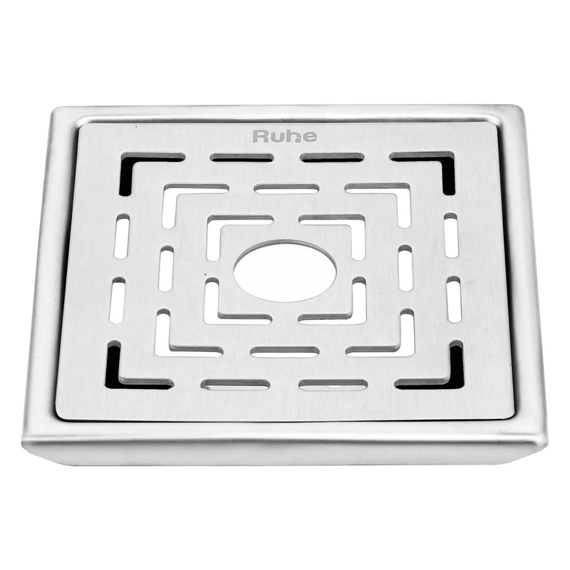 Jupiter Square Premium Floor Drain (6 x 6 Inches) with Hole - by Ruhe