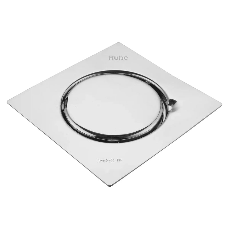 Gemini Square 304-Grade Floor Drain with Hinge (5 1/2 x 5 1/2 Inches) - by Ruhe