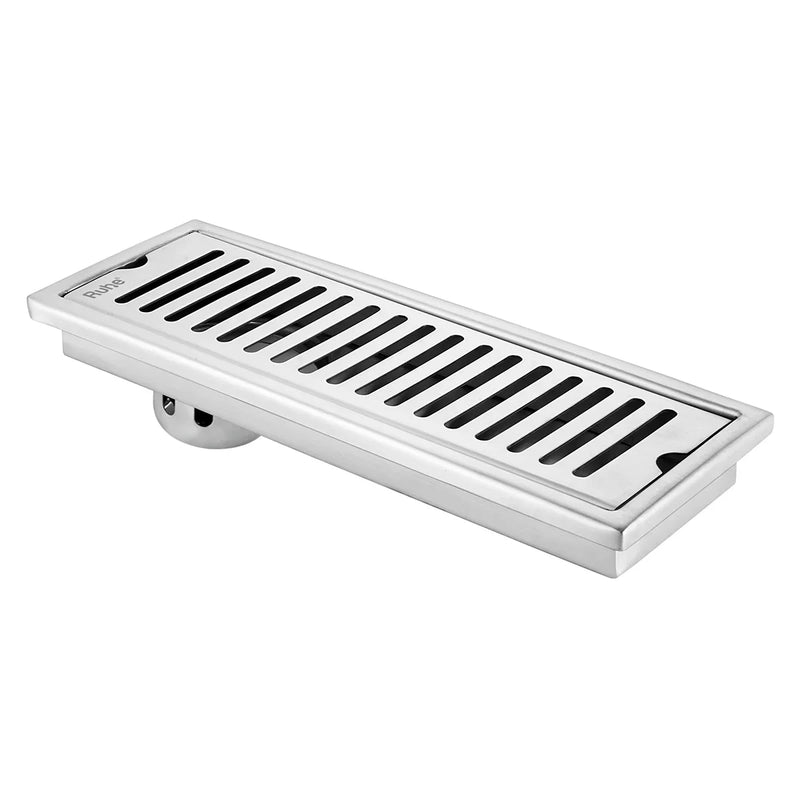 Vertical Shower Drain Channel (18 x 4 Inches) with Cockroach Trap (304 Grade) - by Ruhe