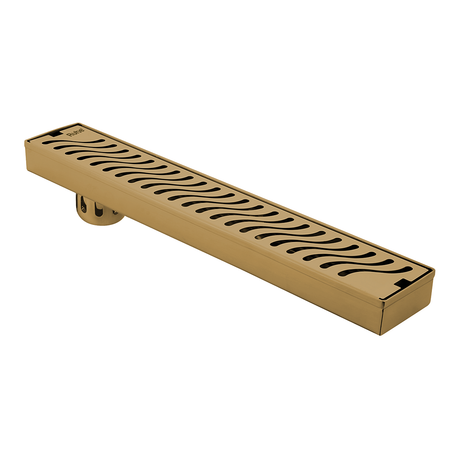Wave Shower Drain Channel (40 x 3 Inches) YELLOW GOLD