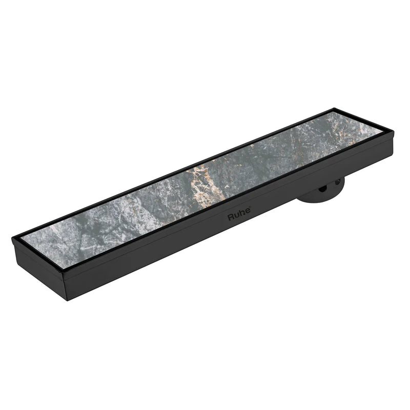 Tile Insert Shower Drain Channel (36 x 4 Inches) Black PVD Coated - by Ruhe