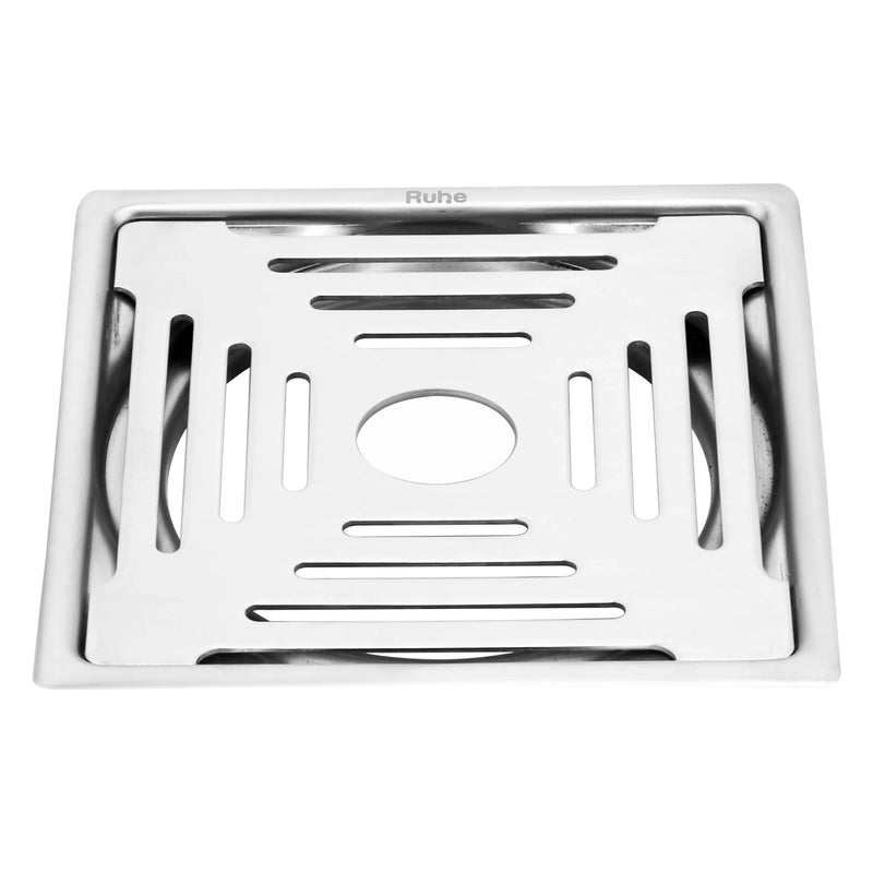 Earth Square Premium Flat Cut Floor Drain (6 x 6 Inches) with Hole - by Ruhe