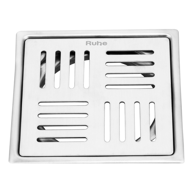 Pluto Square Premium Flat Cut Floor Drain (5 x 5 Inches)