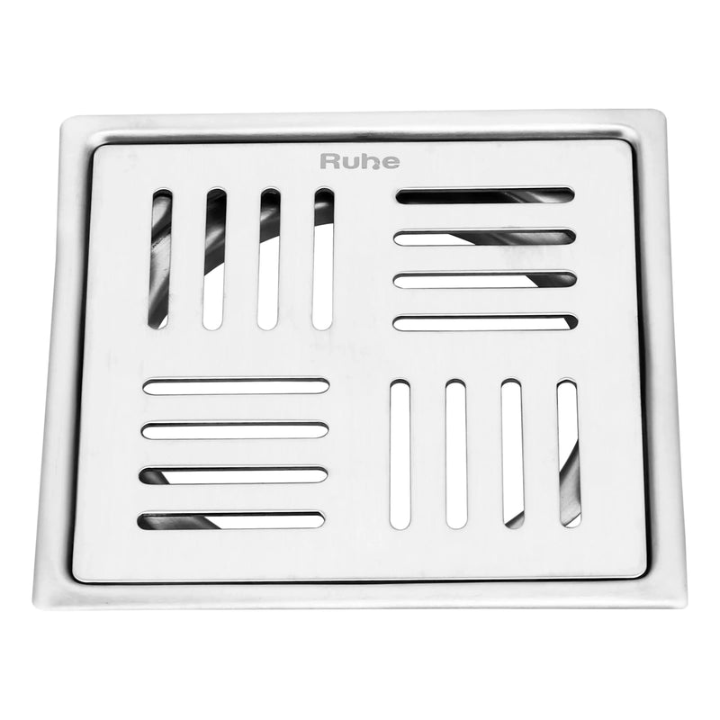Pluto Square Premium Flat Cut Floor Drain (5 x 5 Inches) - by Ruhe