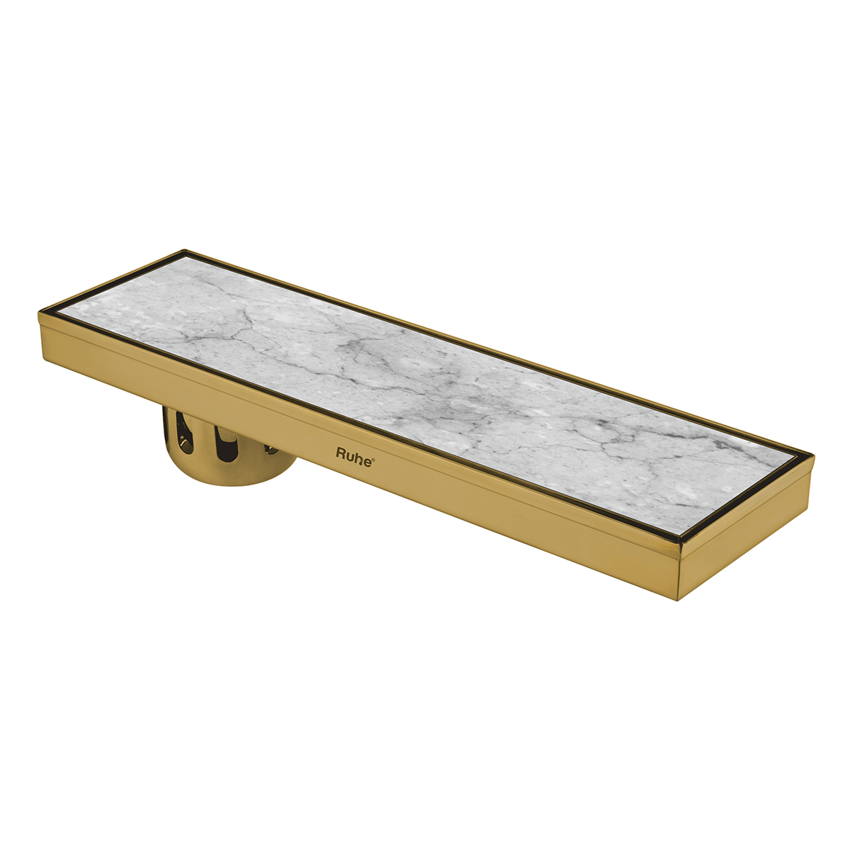 Tile Insert Shower Drain Channel (24 x 5 Inches) YELLOW GOLD PVD Coated - by Ruhe®