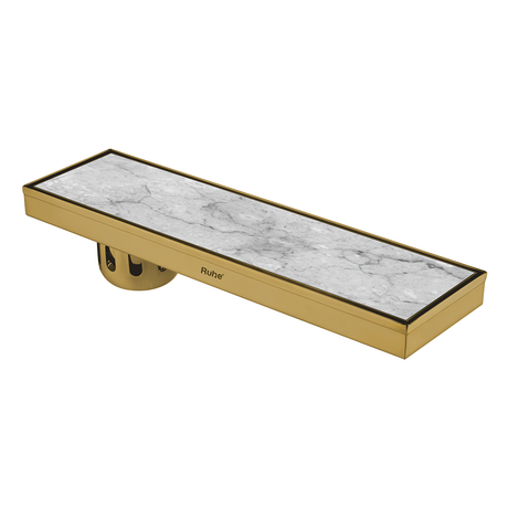 Tile Insert Shower Drain Channel (24 x 5 Inches) YELLOW GOLD PVD Coated