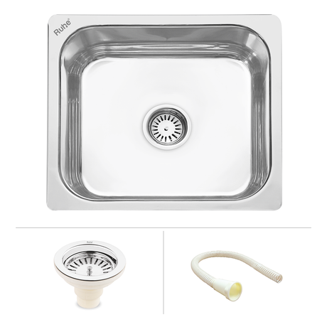 Square Single Bowl Kitchen Sink (20 x 17 x 8 inches)