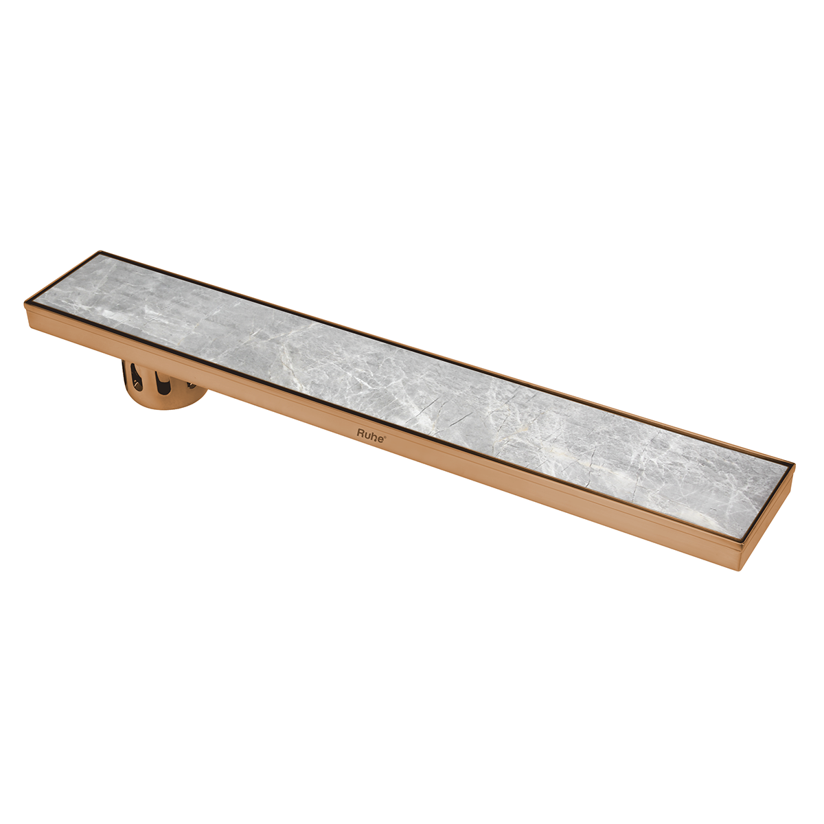 Tile Insert Shower Drain Channel (48 x 4 Inches) ROSE GOLD PVD Coated - by Ruhe®