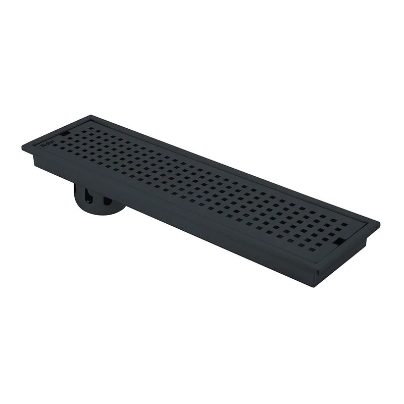 Palo Shower Drain Channel (18 x 5 Inches) Black PVD Coated - by Ruhe