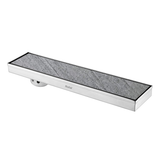 Marble Insert Shower Drain Channel (24 x 4 Inches) with Cockroach Trap (304 Grade)