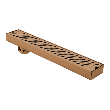 Wave Shower Drain Channel (36 x 3 Inches) ROSE GOLD/ANTIQUE COPPER