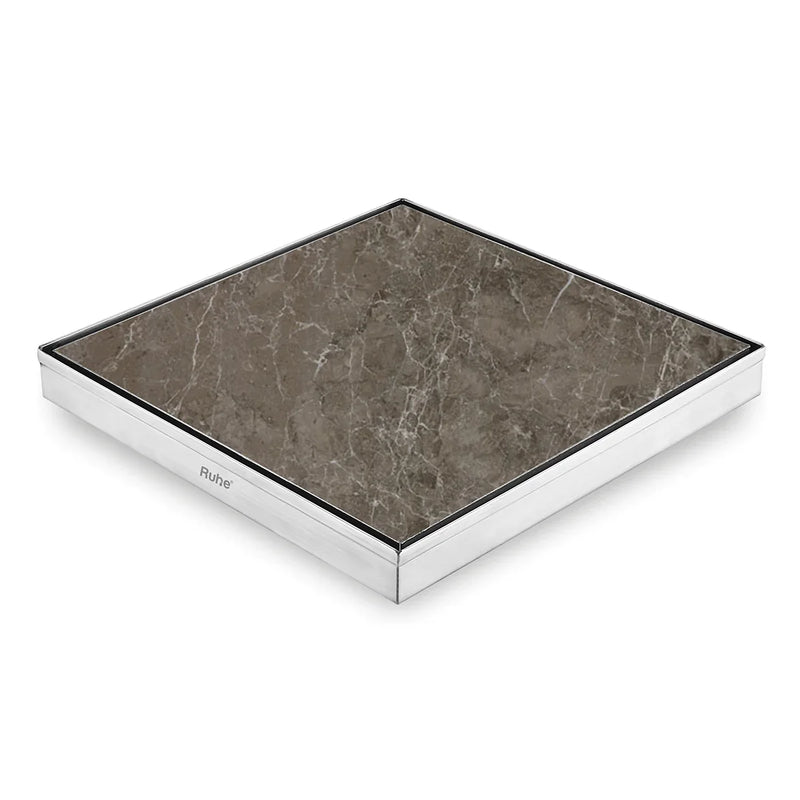 Marble-Insert Shower Drain Channel (12 x 12 Inches)