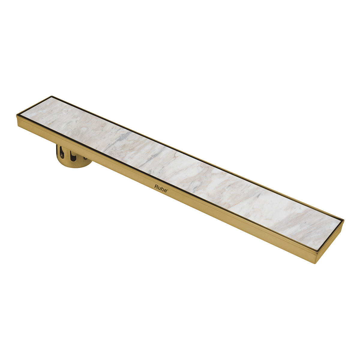 Tile Insert Shower Drain Channel (48 x 4 Inches) YELLOW GOLD PVD Coated - by Ruhe®