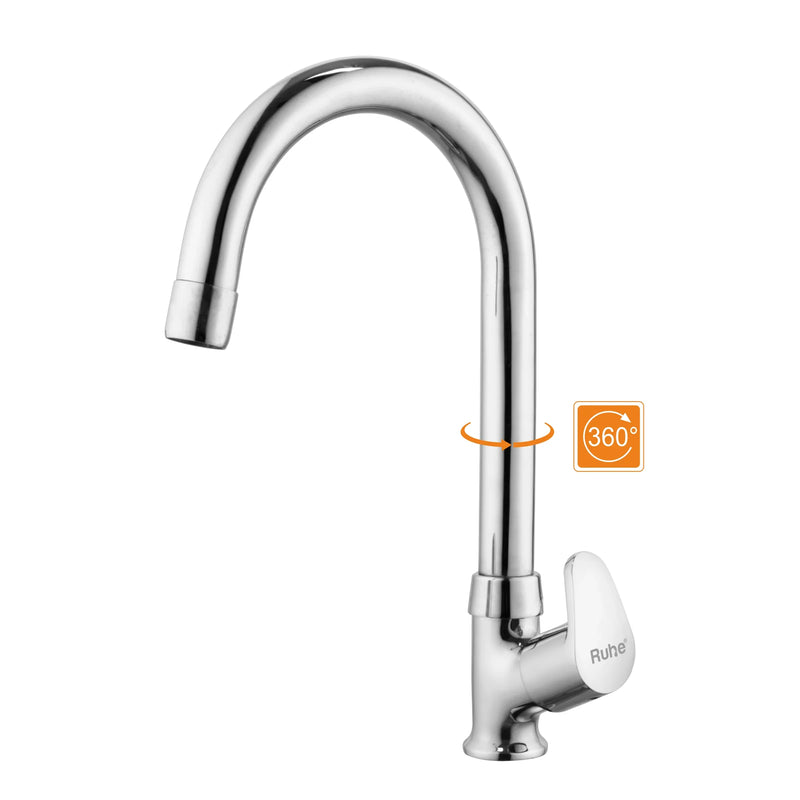 Vela Deck-mount Kitchen Sink Tap with Medium Swivel Spout (15") - by Ruhe