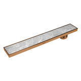 Tile Insert Shower Drain Channel (40 x 5 Inches) ROSE GOLD PVD Coated