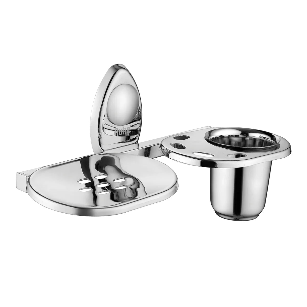 Drop Stainless Steel Soap Dish with Tumbler Holder by Ruhe®