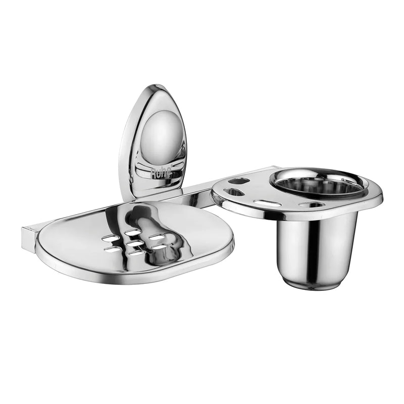 Drop Stainless Steel Soap Dish with Tumbler Holder - by Ruhe®