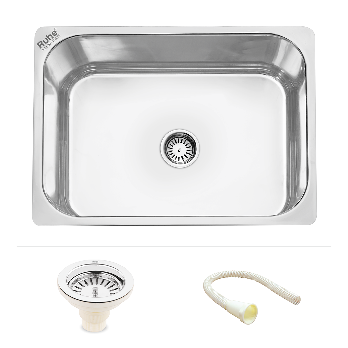 Square Single Bowl (27 x 21 x 9 inches) 304-Grade Kitchen Sink