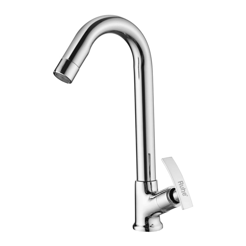 Clarion Swan Neck Brass Faucet with Medium (12 inches) Round Swivel Spout - by Ruhe