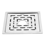 Sapphire Square Flat Cut 304-Grade Floor Drain with Hole (6 x 6 Inches)