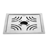Emerald Square Flat Cut 304-Grade Floor Drain with Hole (6 x 6 Inches)
