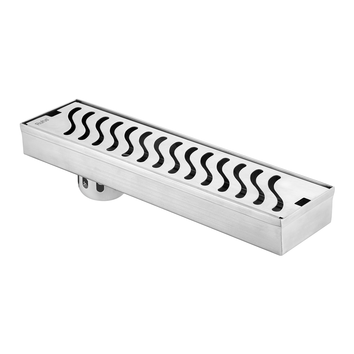 Wave Shower Drain Channel (18 X 3 Inches) with Cockroach Trap (304 Grade) - by Ruhe®