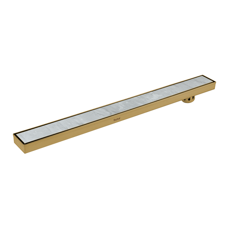 Tile Insert Shower Drain Channel (36 x 3 Inches) YELLOW GOLD PVD Coated