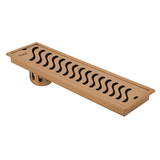 Wave Shower Drain Channel (48 x 5 Inches) ROSE GOLD/ANTIQUE COPPER