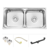 Square Double Bowl (45 x 20 x 9 Inches) 304-Grade Kitchen Sink