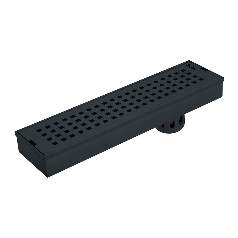 Palo Shower Drain Channel (18 x 3 Inches) Black PVD Coated - by Ruhe