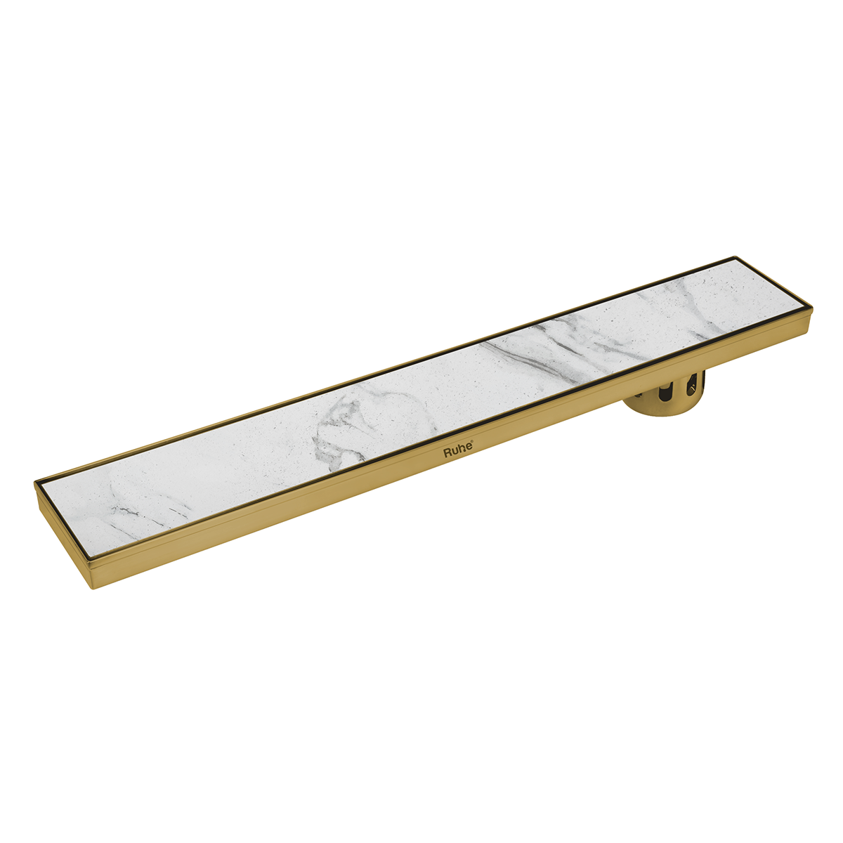 Tile Insert Shower Drain Channel (48 x 5 Inches) YELLOW GOLD PVD Coated - by Ruhe®