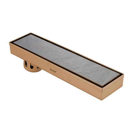 Tile Insert Shower Drain Channel (12 x 3 Inches) ROSE GOLD PVD Coated