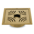 Emerald Square Flat Cut Floor Drain in Yellow Gold PVD Coating (6 x 6 Inches) with Hole