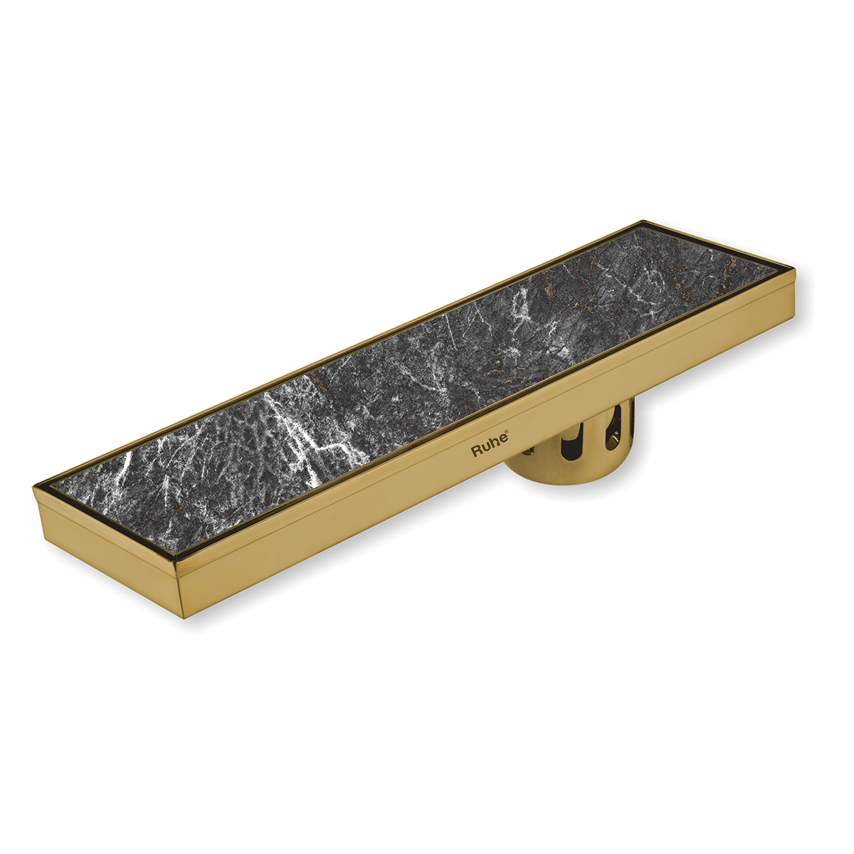 Tile Insert Shower Drain Channel (18 x 4 Inches) YELLOW GOLD PVD Coated - by Ruhe®