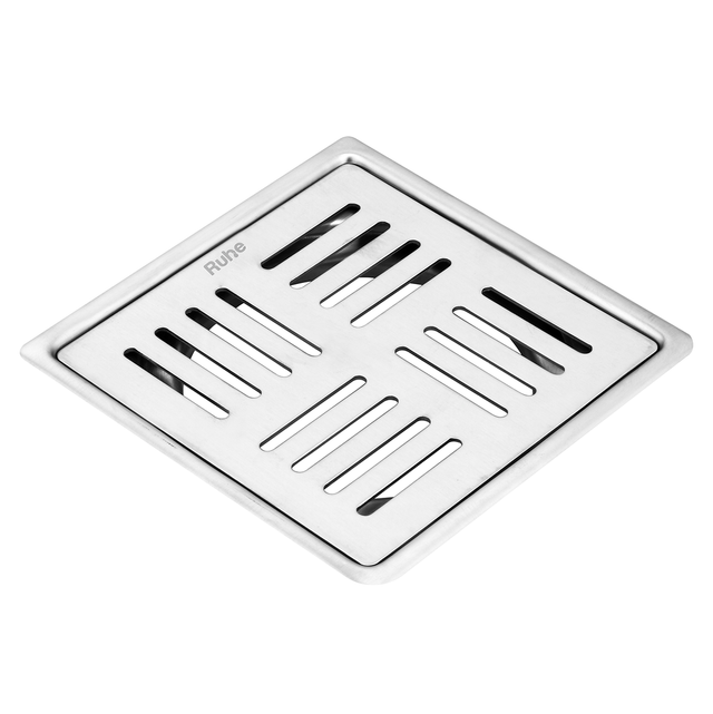 Ruby Square Flat Cut 304-Grade Floor Drain (5 x 5 Inches)