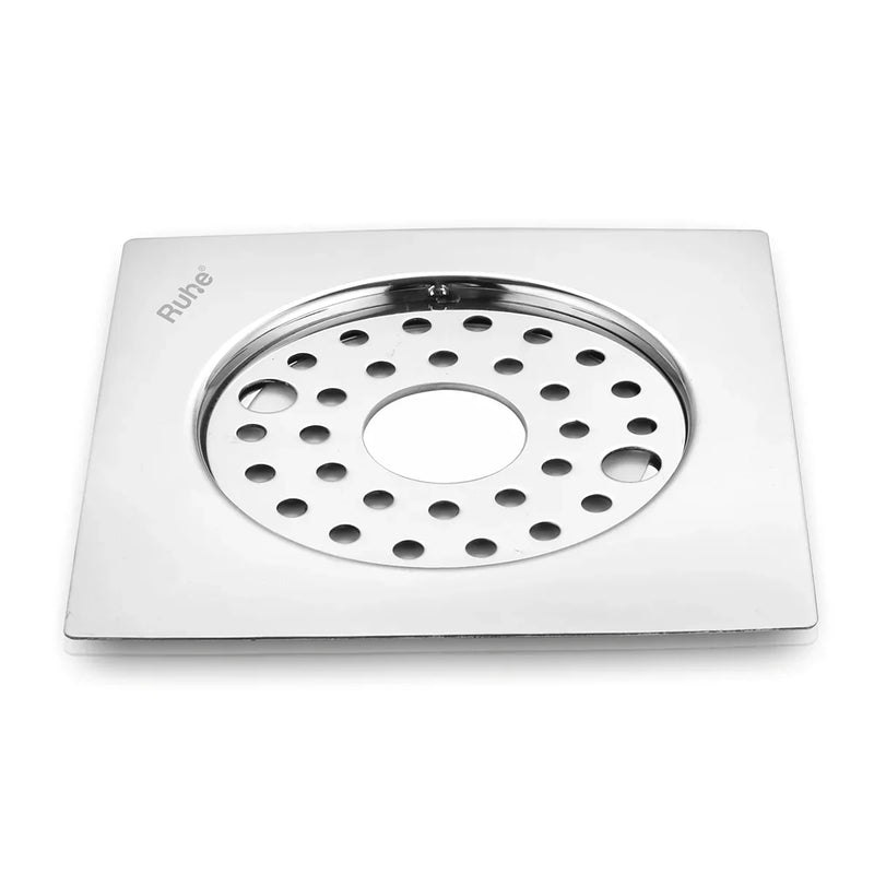 Plain Neon Square Flat Cut Floor Drain (5 x 5 inches) with Lock and Hole - by Ruhe