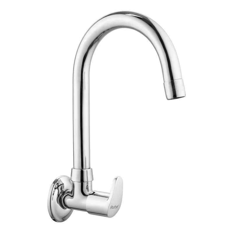Vela Wall-mount Kitchen Sink Tap with Medium Swivel Spout (15") - by Ruhe