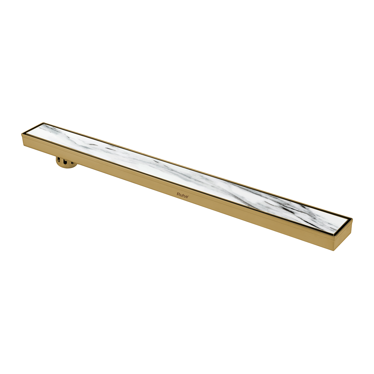 Tile Insert Shower Drain Channel (48 x 3 Inches) YELLOW GOLD PVD Coated - by Ruhe®