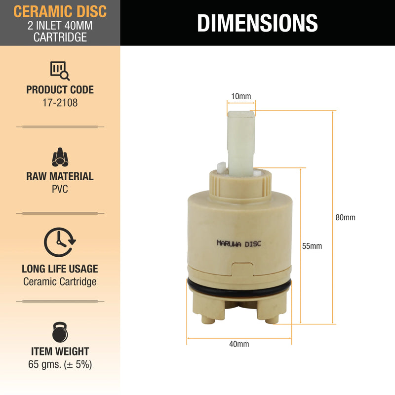 New 2 Inlet Cartridge (40mm) (Pack of 2)