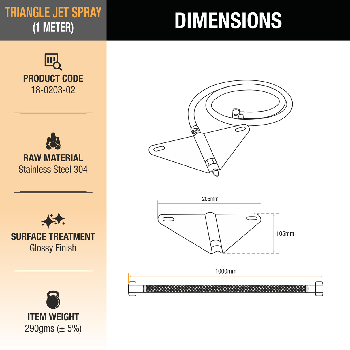 Jet Spray Triangle Nozzle (1 Meter) 2