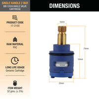 Single Handle 2 Way Bib Tap/Angle Valve Cartridge (Pack of 2) dimensions and size