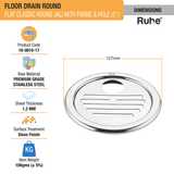 Flat Classic Round Jali Floor Drain (5 inches) with Frame and Hole (Pack of 2) - by Ruhe®