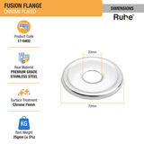 Fusion Flange (Chrome Plated) (Pack of 5) dimensions and size
